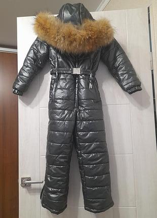 Зимовий комбінезон для дівчинки, сірий