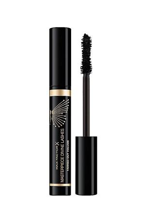 Нова туш для вій max factor masterpiece divine lashes volumising mascara чорна та темно-коричнева для об'єму та подовження вій