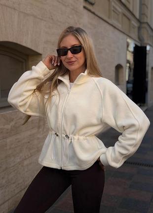 Кофта фліска на блискавці з утяжкою на талії