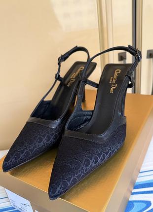 Жіночі туфлі christian dior мюлі на підборах, чорні
