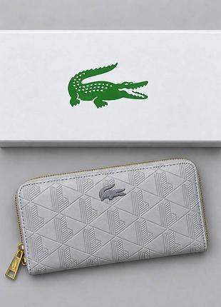 Кошелек на молнии lacoste серый