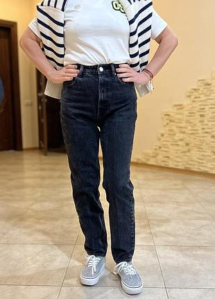 Джинси жіночі zara mom темно-сірі, розмір 36 (usa 4)