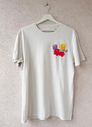 Футболка maharishi x andy warhol foundation flowers patch white (розмір l)