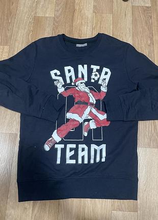 Світшот чоловічий з новорічним принтом santa team