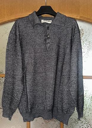 Джемпер унісекс merino wool темно-сірий з коміром