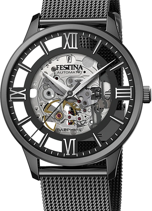Мужские часы festina automatic skeleton f20535/1 оригинал гарантия