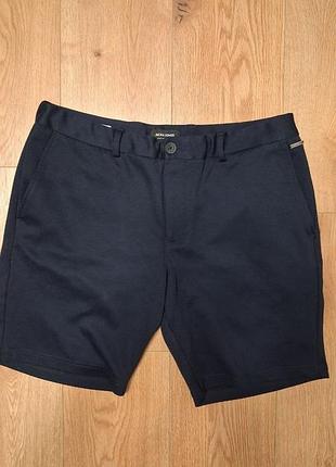 Шорты мужские темно синие короткие эластичные jack &amp;jones, размер m - l.