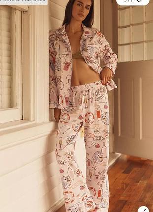 Красивая коттоновая пижама от эксклюзивной линии бренда by anthropologie - lyrebird cloud flannel pajama🤍🩷