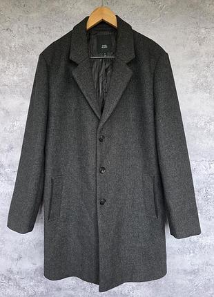 Чоловіче вовняне пальто river island / чоловіче класичне пальто твід графіт меланж xl/xxl