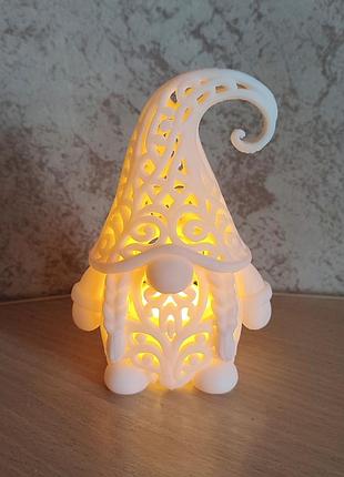 Ночник гном с led свечей
