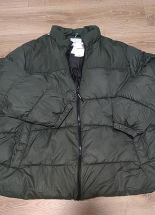 Куртка jack &amp; jones puffer collar ps, зеленого кольору з коміром-стійкою оверсайз великий розмір/0000h/
