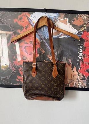 Вінтажна жіноча сумка louis vuitton monogram коричнева з шкіряними ручками та застібкою-блискавкою