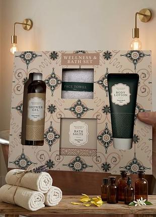🌿 подарунковий спа-набір wellness & bath set (ylang & neroli) — гель, лосьйон, сіль для ванни та рушник 🎁✨