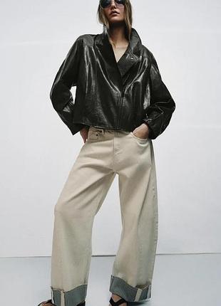 Куртка жіноча zara косуха чорна