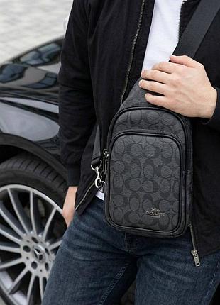 Сумка - слинг coach мужской черный