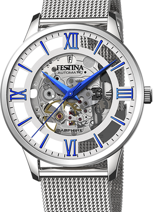 Мужские часы festina automatic skeleton f20534/1 оригинал гарантия