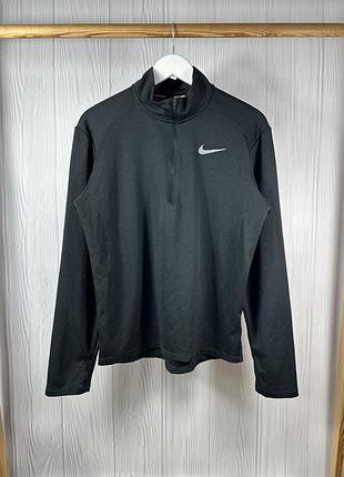 Nike running dri fit black кофта спортивна з гарним базовим дизайном розмір м