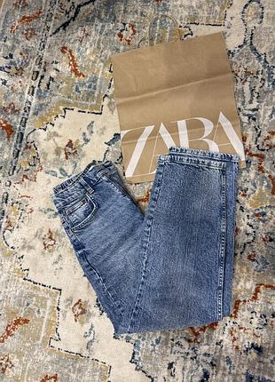 Джинси для дівчинки zara мом блакитні 156 см