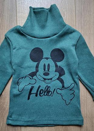 Гольф (водолазка) утеплена "mickie mouse" зелена