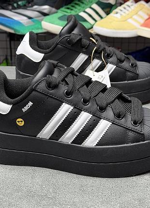 Шкіпяні на платформі кросівки adidas superstar kk2591