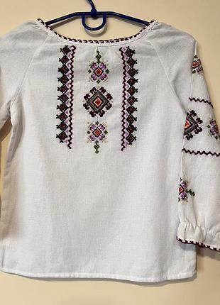 Вишиванка для дівчинки, ручна вишивка, домоткане полотно