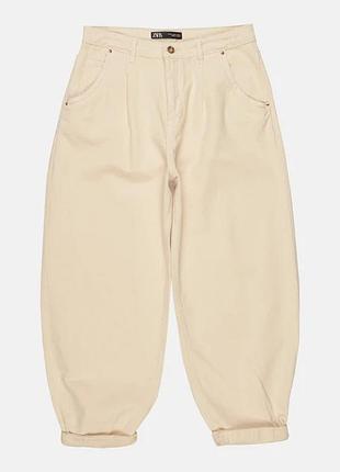 Жіночі джинси zara банани білі розмір 42 (xl) висока посадка