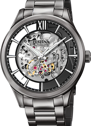 Мужские часы festina automatic skeleton f20632/1 оригинал гарантия