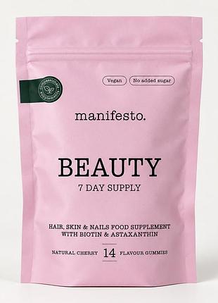 Жувальні вітаміни для краси (зміцнення волосся, нігтів) manifesto beauty gummies