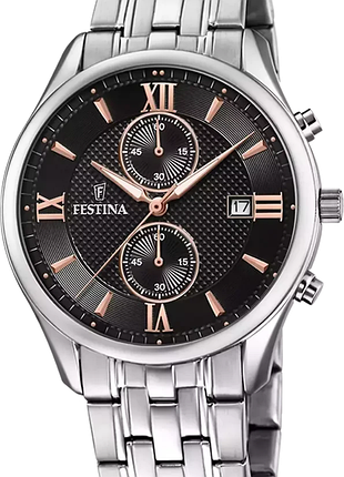 Чоловічий годинник festina timeless chronograph f6854/7 оригінал гарантія