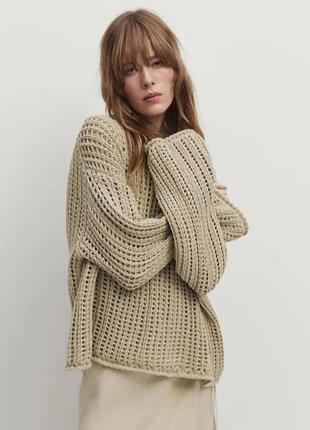 Massimo dutti новый свитер сетка оверсайз 2