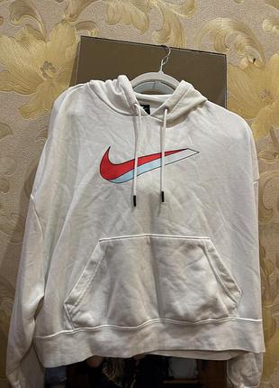 Толстовка женская nike белая с капюшоном