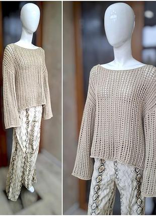 Massimo dutti новый свитер сетка оверсайз 7