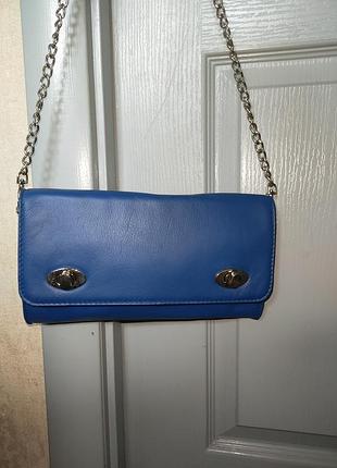 Шкіряна жіноча сумка / клатч на ланцюжку (genuine leather, made in italy)