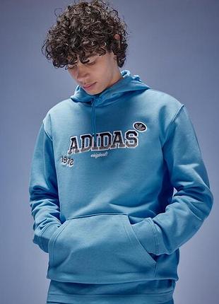 Оверсайз худи адидас ориджиналс adidas originals varsity chenille fleece hoodie, xl, оригинал