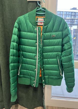 Куртка чоловіча lacoste бомбер зелена 48 розмір