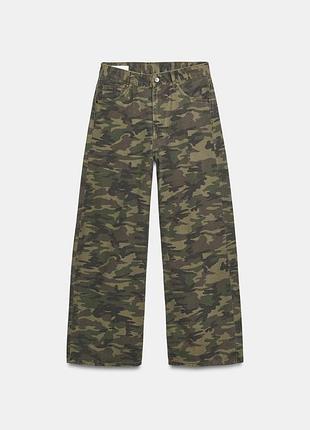 Джинсы trf baggy fit с принтом
