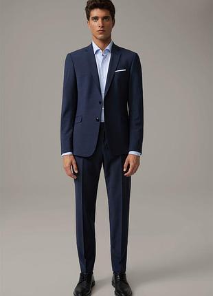 Чоловічий костюм-трійка strellson allen2.0 slim fit (піджак, жилет, штани) з шерстю — 52 (l)
