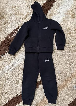 Спортивний костюм універсальний puma на флісі, чорний