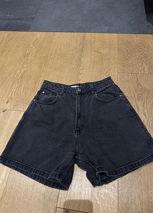 Жіночі джинсові шорти zara чорні 36/38