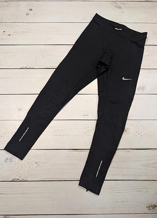 Мужские черные беговые тайтсы nike running dri fit оригинал компрессионные брюки найк драй фит лосины леггинсы