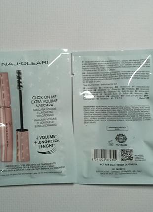 Мини тушь naj oleari click on me extra volume mascara