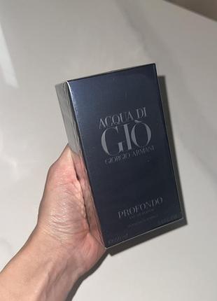 Чоловічі парфуми  giorgio armani acqua di gio profondo франція  100 мл  духи шлейфовий аромат для чоловіка армані