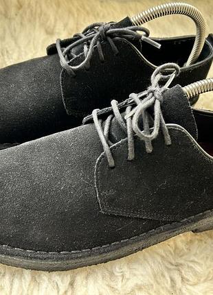 Чоловічі замшеві туфлі clarks originals desert, чорні