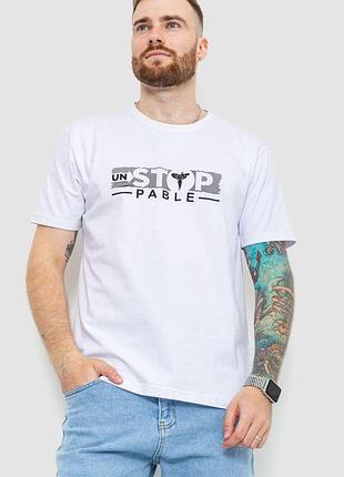 Футболка чоловіча батал, колір білий, 208r014 5xl, 58, 5xl