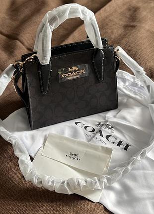 Сумка жіноча coach чорна з монограмою