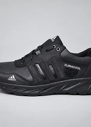 Чоловічі шкіряні кросівки adidas climacool чорні