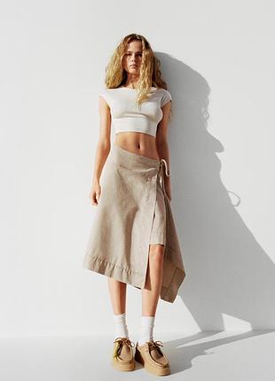 Спідниця парео з середньою посадкою zara. нова колекція