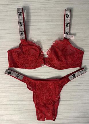 Комплект жіночої білизни victoria’s secret бюстгальтер 34b (75б), трусики s. very sexy. вікторія сікрет