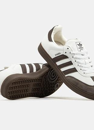 Женские кроссовки adidas samba brown white 36-37-38-39-40-41