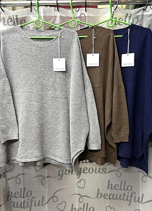 Свитер женский, тёплый, оверсайз, италия. s-xxl